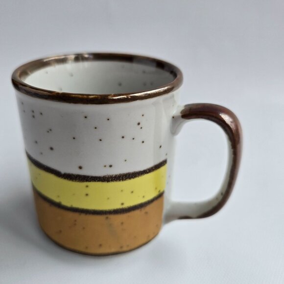 Vintage Hearthside Buffet Ware No. 555 Japan Speckled Ceramic Mug With Yellow & - Picture 15 of 16